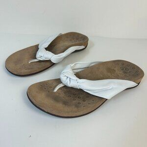 Vionic Sandals 6 EU 37 White Pippa Thong Flip Flops Knotted Strap Flats